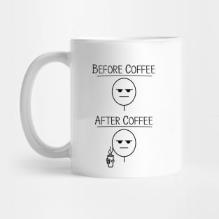 Funny Before and After Coffee Drawing Mug